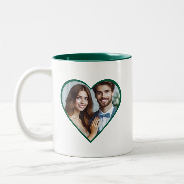 Personalised Anniversary Custom Photo Heart Mug (Left)