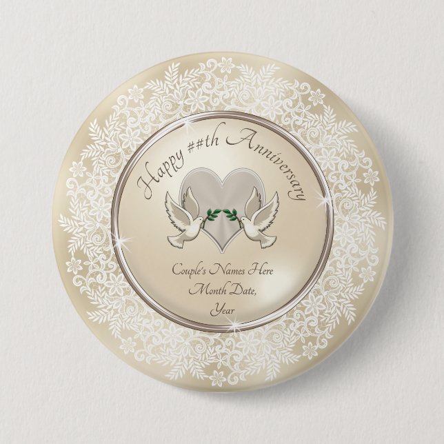 Personalised Anniversary Favours Cheap 7.5 Cm Round Badge (Front)