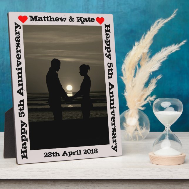 Personalised Anniversary Frame Photo Plaque (Side)