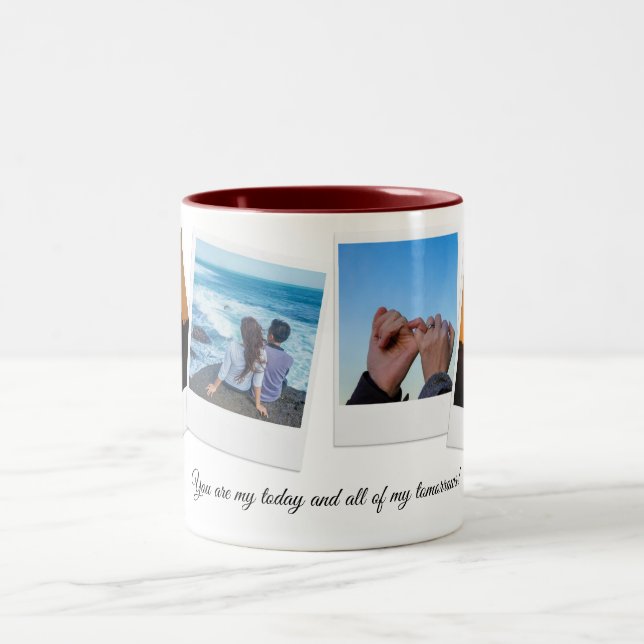 Personalised Anniversary Gifts - Custom Couple Two-Tone Coffee Mug (Center)