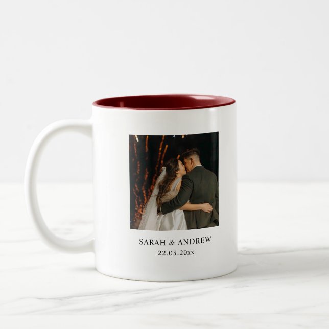 Personalised Anniversary Gifts - Custom Couple Two-Tone Coffee Mug (Left)