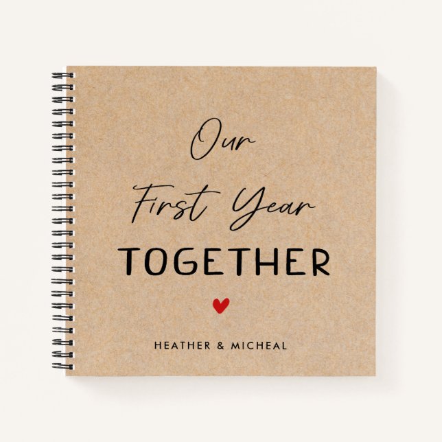 Personalised Anniversary Our First Year Together Notebook (Front)