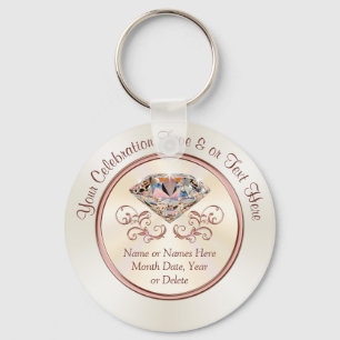 Personalised Anniversary Party Favours or Wedding Key Ring