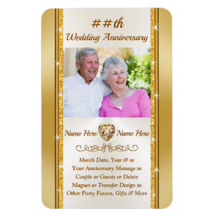 Personalised Anniversary, Party Favours with Photo Magnet
