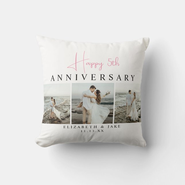 Personalised Anniversary Photo Pillow for Couples (Front)