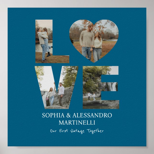 Personalised Anniversary Photo  Poster (Front)