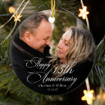 Personalised Anniversary Wedding Photo Ceramic Ornament<br><div class="desc">Commemorate your special milestone with our Personalised Anniversary Wedding Photo Ceramic Ornament. It features a personalised couple photo and elegant calligraphy highlighting the anniversary year. This minimalist and modern design makes a timeless keepsake,  perfect for celebrating your wedding anniversary or gifting to a special couple!</div>