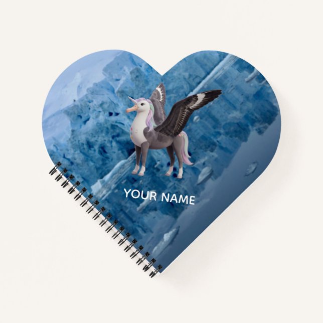 Personalised Antarctic Animal Heart Notebook (Front)