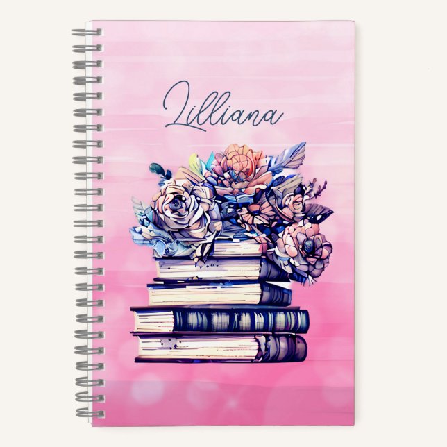 Personalised Antique Books and Flowers (Front)