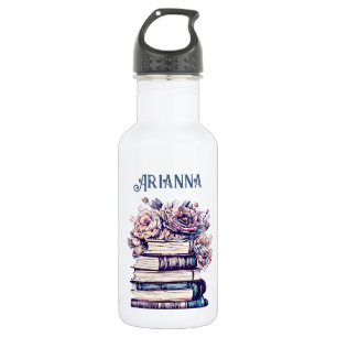 Personalised Antique Books and Roses 532 Ml Water Bottle