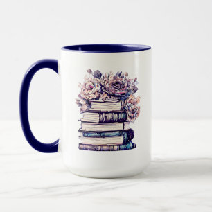 Personalised Antique Books and Roses   Mug