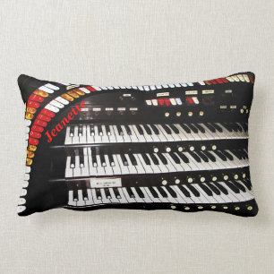 Personalised Antique Organ Keyboard Lumbar Cushion
