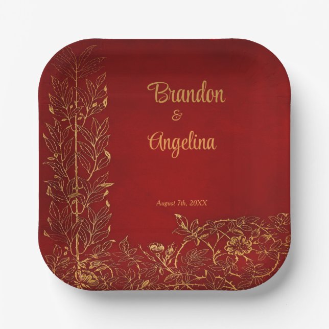 Personalised Antique Romance Paper Plate (Front)