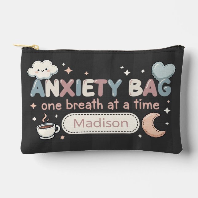 Personalised Anxiety Bag Panic Pouch Makeup Bag (Front)