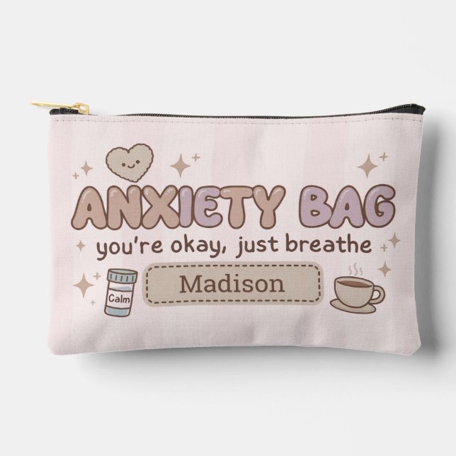 Personalised Anxiety Bag Panic Pouch Makeup Bag (Front)