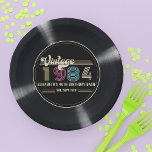 Personalised Any Age Vintage Custom Photo Birthday Paper Plate<br><div class="desc">Get ready to rock around the clock with our Personalised Any Age Vintage Custom Photo Birthday Paper Plates, designed to look like classic vinyl records! Whether you're throwing a retro-themed bash, celebrating a milestone like a 70th, 80th, or 90th birthday, or commemorating a special age such as 21st, 30th, 40th,...</div>