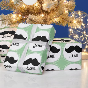 Personalised Any Colour Moustache Wrapping Paper
