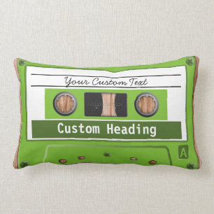 Personalised Any Colour Retro Music Cassette Tape Lumbar Cushion