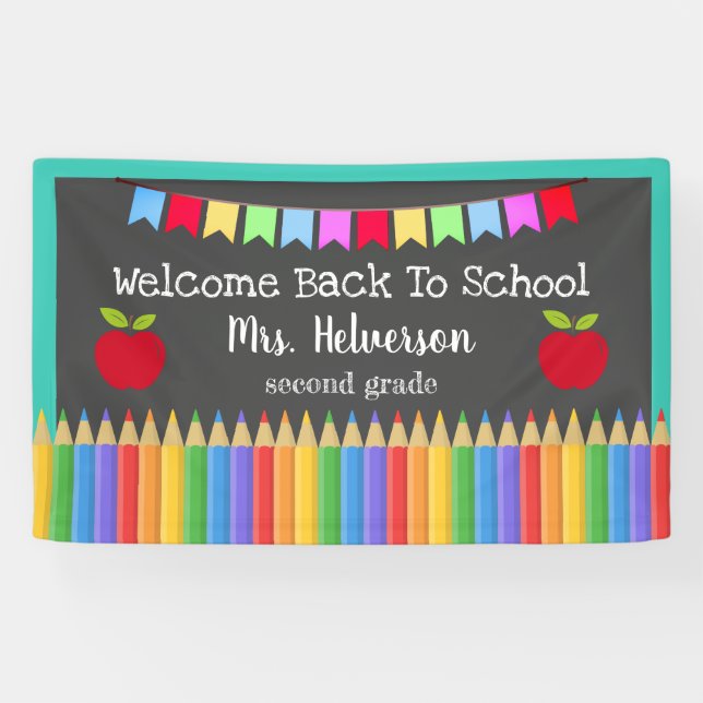 Personalised any grade welcome back to school banner (Horizontal)