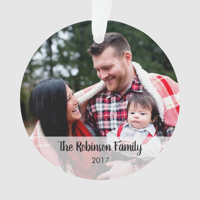 Personalised Any Message Photo Acrylic Ornament (Front)