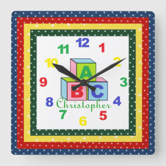 Personalised (ANY NAME) Child's Clock w/Numbers