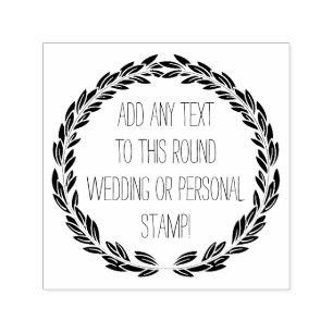 Personalised Any Text Circle Round Wedding Stamp