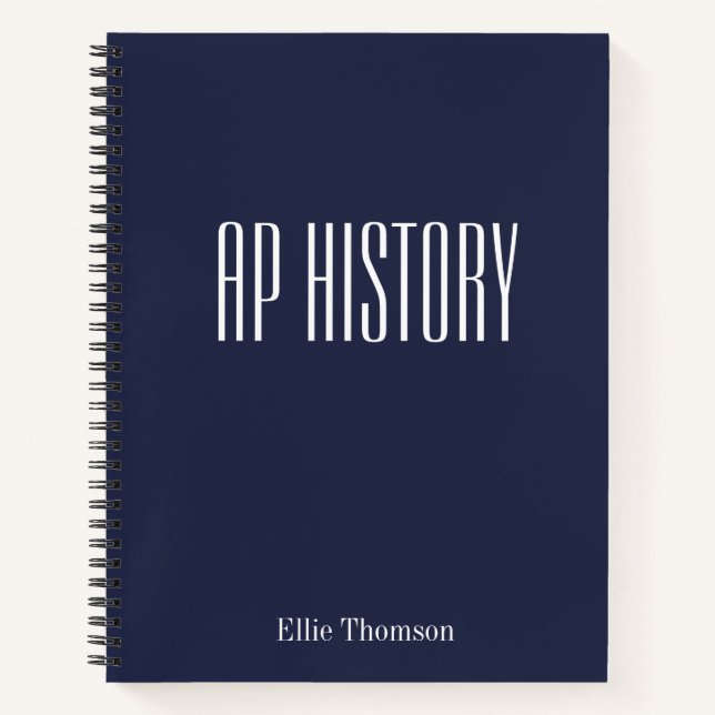 Personalised AP History Lined Paper Simple Design Notebook (Front)
