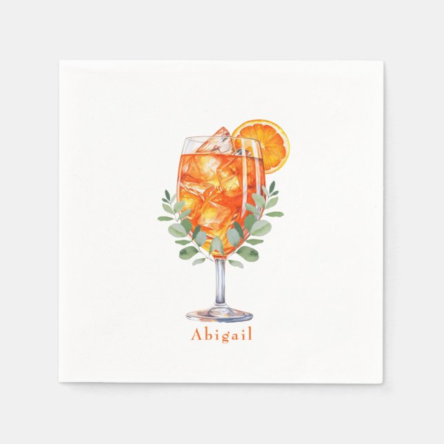 Personalised Aperol  Spritz Shower  Napkin (Front)