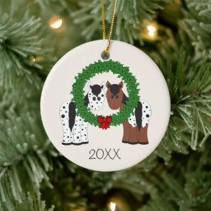Personalised Appaloosa Horse Couple 1st Christmas Ceramic Ornament