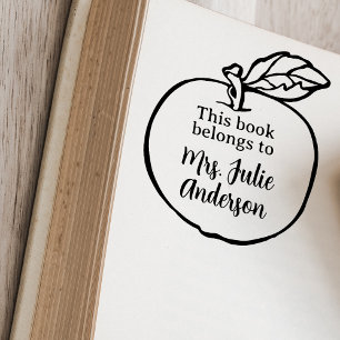 Personalised Apple Book Stamp for Teachers