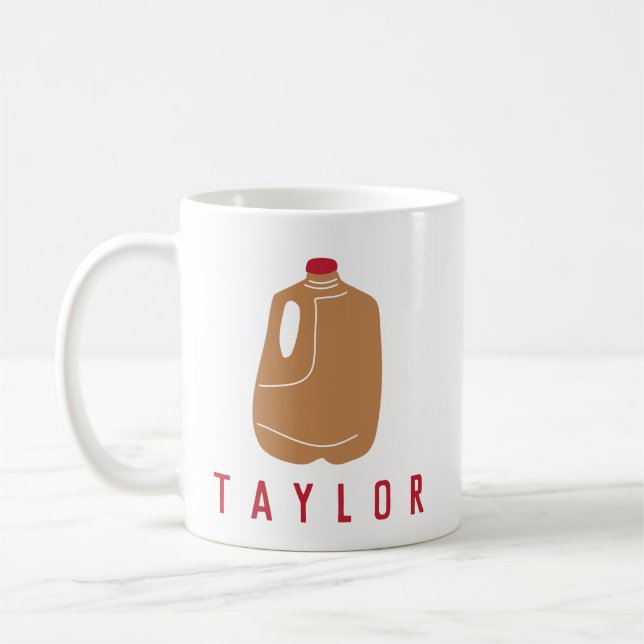 Personalised Apple Cider Jug Illustration Coffee Mug (Left)