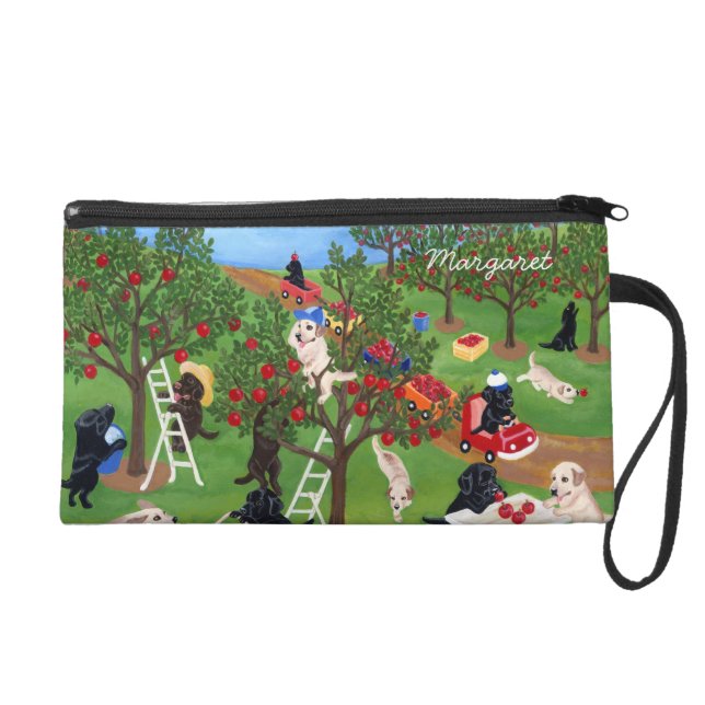 Personalised Apple Farm Labradors Wristlet (Front)