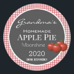 Personalised Apple Pie Moonshine Chequered Label<br><div class="desc">Add an extra special touch to your next batch of Apple Pie Moonshine with personalised labels.  A chequered country design with easy personalisation.</div>