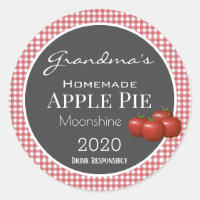 Personalised Apple Pie Moonshine Chequered Label