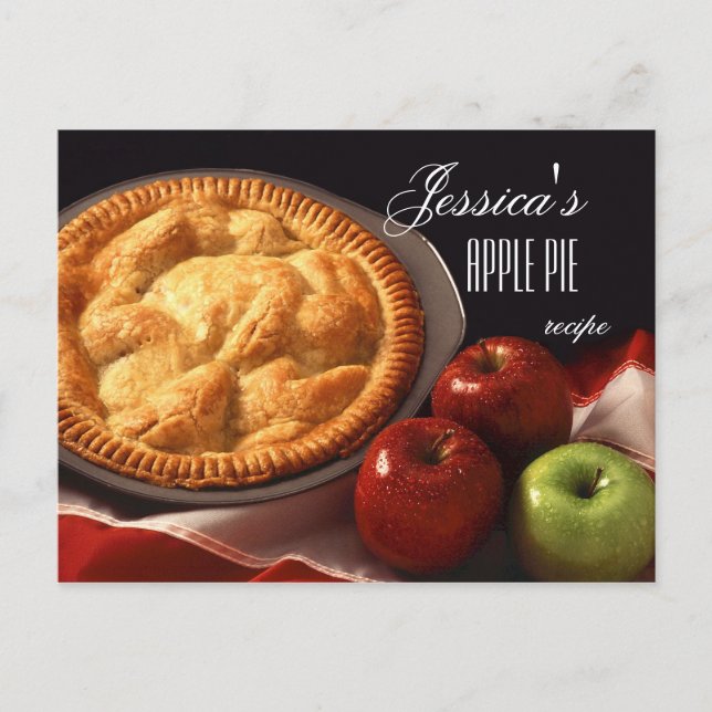 Personalised Apple Pie or Dessert Recipe Postcard (Front)