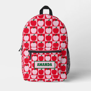 Personalised Apple Printed Backpack
