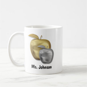 Personalised Apple Teacher Name Thank You Coffee Mug