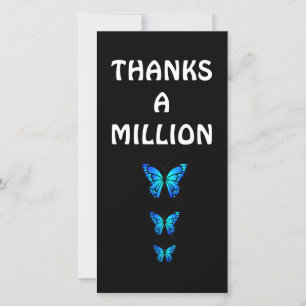 Personalised Appreciation Blue Butterfly Thank You Card