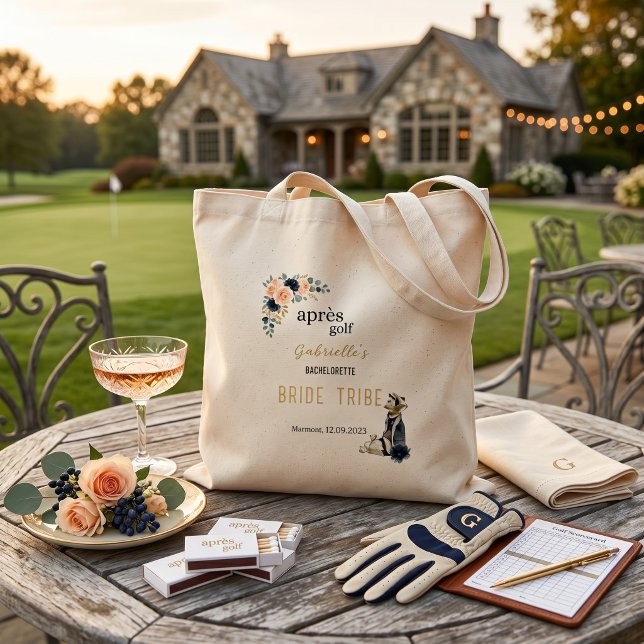 Personalised Après Golf Bachelorette Bride Tribe Tote Bag (Creator Uploaded)