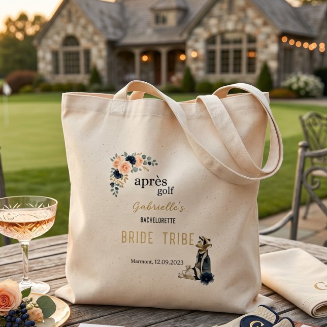 Personalised Après Golf Bachelorette Bride Tribe Tote Bag (Creator Uploaded)