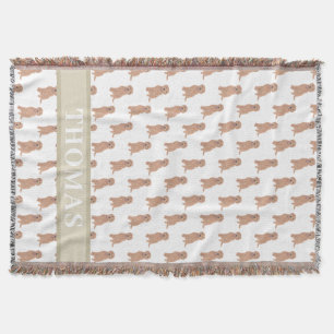 Personalised Apricot Red Golden Doodle Throw Blanket