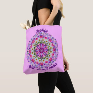 Personalised April Birth Month Flower Daisy Tote Bag