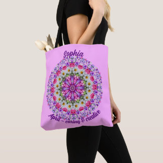 Personalised April Birth Month Flower Daisy Tote Bag