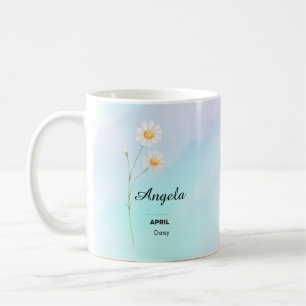 Personalised April Flower Mug
