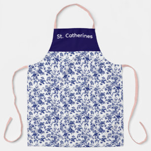 Personalised Apron blue toile design
