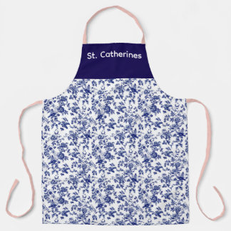 Personalised Apron blue toile design