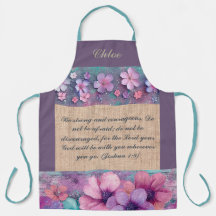 Personalised Apron - Colourful Glitter Flowers
