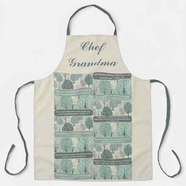 Personalised Apron - Multilingual Bible Verse (Front)
