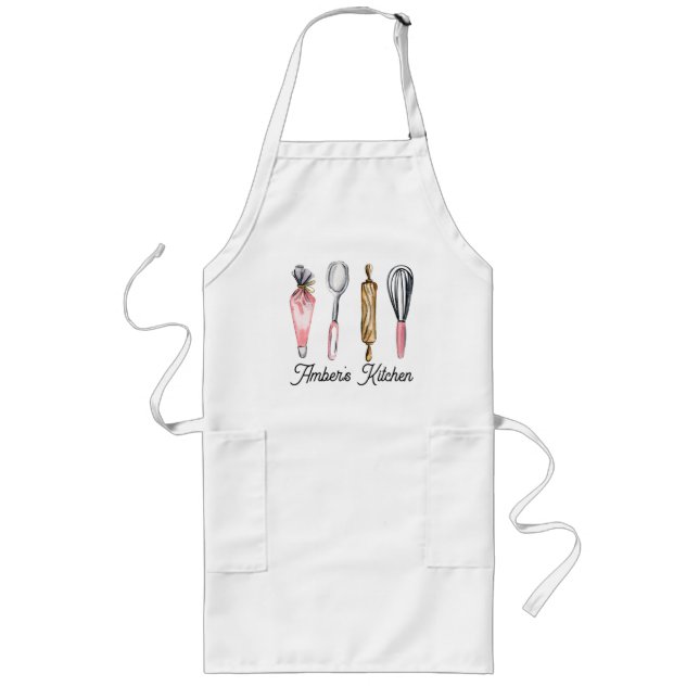 Personalised Apron, Name Apron, Custom Name Long A Apron (Front)