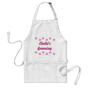 Personalised Apron With Pink Paw Prints